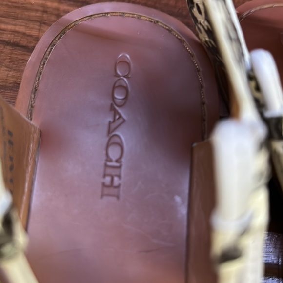 Women’s coach sandals size 10, leather snake skin print with buckles. - Picture 3 of 7